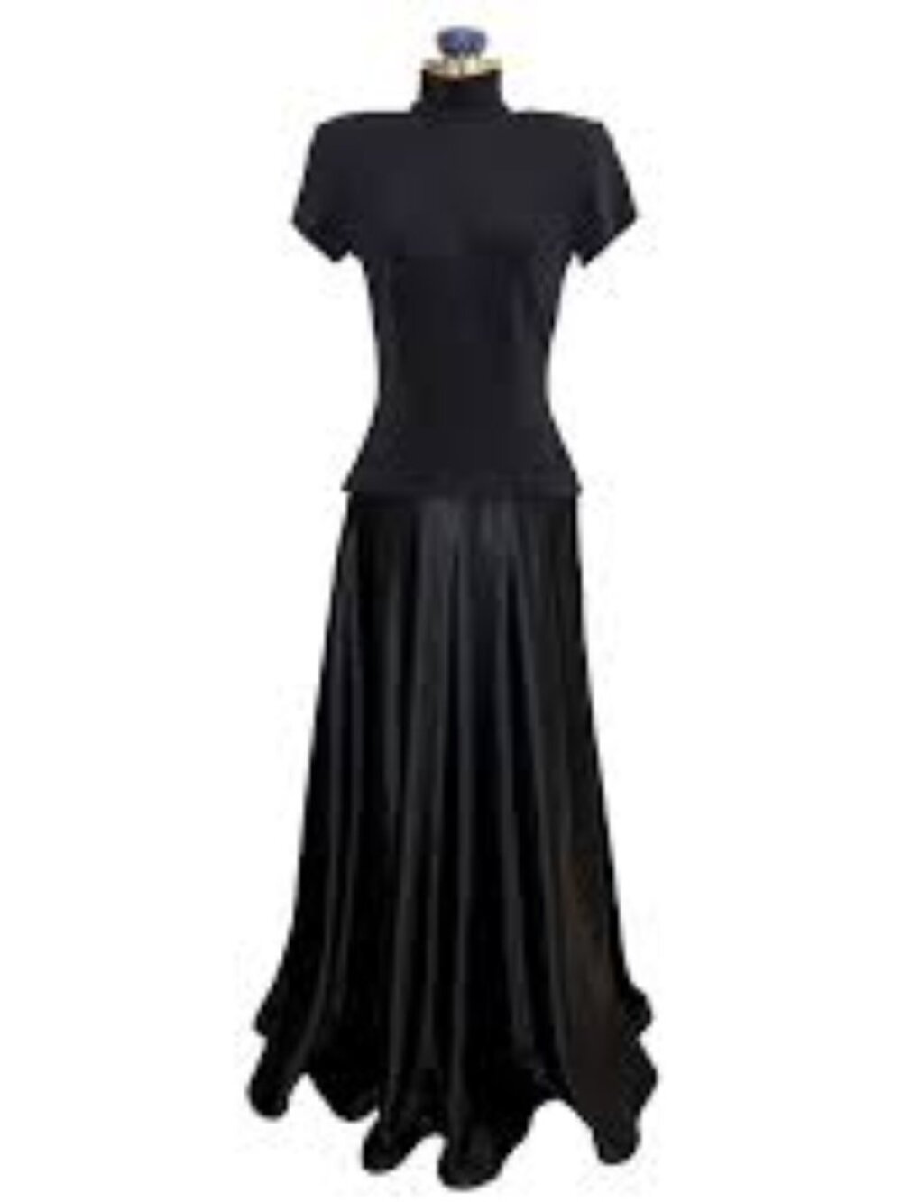 Vintage Tadashi Formal Gown in Black Velvet/Satin 4